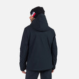 Rossignol Cieloalto Mens Jacket 2026 ski jacket -- Black colorway front view on model with hood and cuffs
