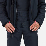 Rossignol Cieloalto Mens Jacket 2026 ski jacket -- Black colorway back view showing articulated powder skirt and fit
