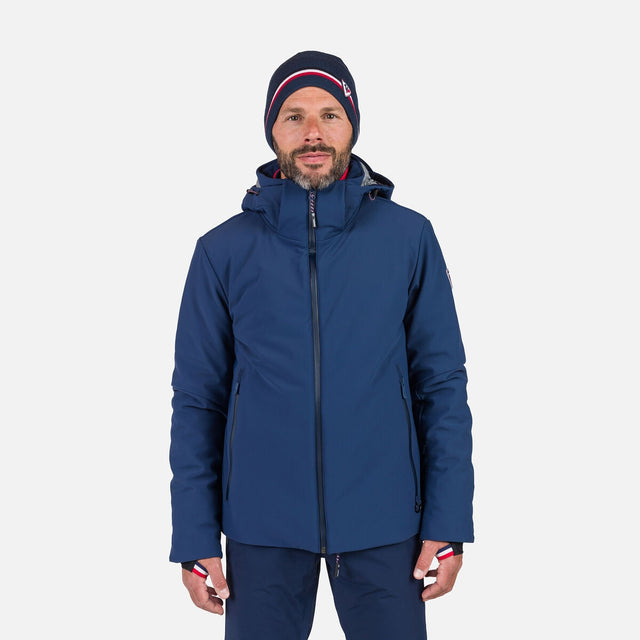 Rossignol Cieloato Mens Jacket ski jacket -- front view on model showing insulated shell and hood at Willis Ski and Board