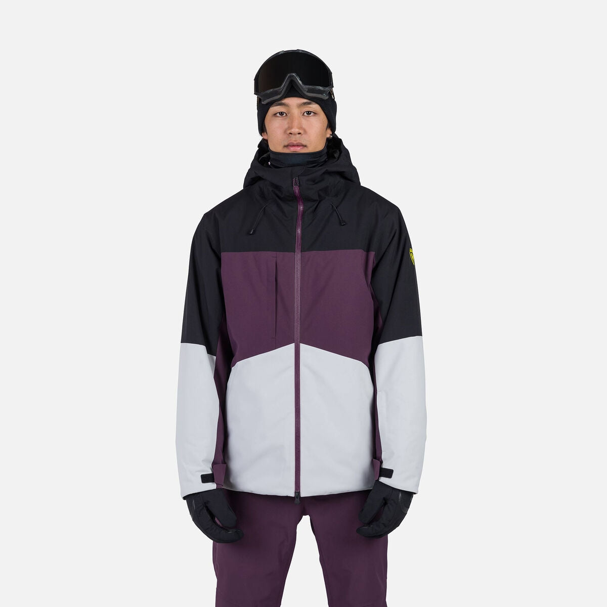 Rossignol Corbets Mens Jacket ski jacket -- front view on model showing insulated shell and hood at Willis Ski and Board