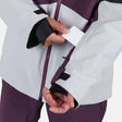 Rossignol Corbets Mens Jacket ski jacket -- Mulberry colorway front view on model with hood and cuffs