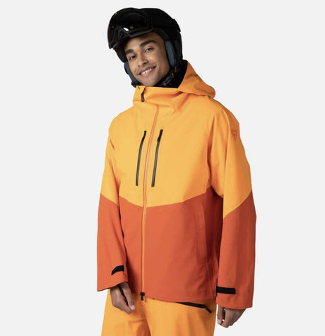 Rossignol Evader Mens Jacket ski jacket -- front view on model showing insulated shell and hood at Willis Ski and Board