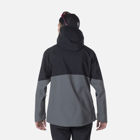 Rossignol Evader Mens Jacket 2026 ski jacket -- Black colorway front view on model with hood and cuffs