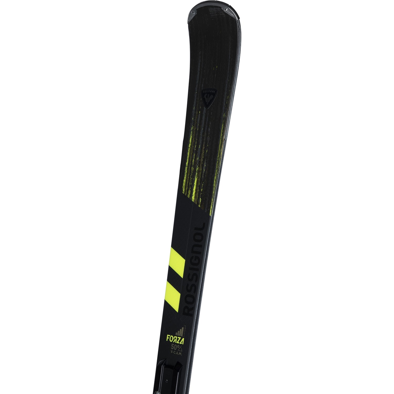 Rossignol Forza 50 Skis With Nx 12 Gw Bindings alpine binding -- Nx 12 Gw colorway top view showing toe and heel piece