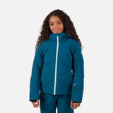 Rossignol Girls Staci Junior Jacket ski jacket -- front view on model showing insulated shell and hood at Willis Ski and