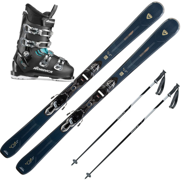 This is an image of Rossignol Nova 4 Womens Skis with XPRESS 10 Bindings Package with Ski Boots
