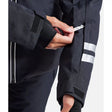Rossignol Podium Womens Jacket ski jacket -- Black colorway front view on model with hood and cuffs