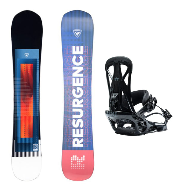 This is an image of Rossignol Resurgence Snowboard with Rome United Bindings