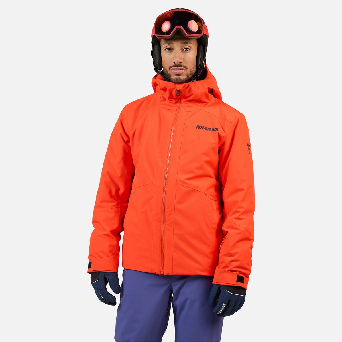 Rossignol Rochrun Mens Jacket 2026 ski jacket -- front view on model showing insulated shell and hood at Willis Ski and