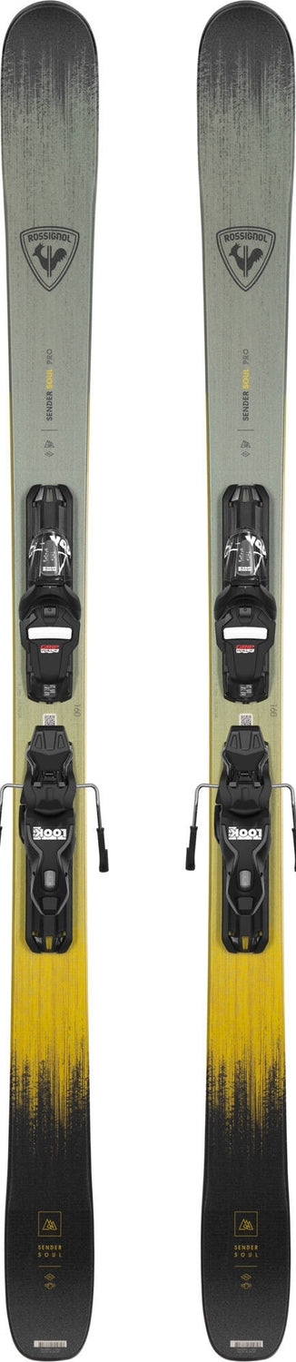Rossignol Sender Soul Pro Skis With Xpress 10 Bindings alpine binding -- top view showing toe and heel piece at Willis Ski