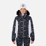 Rossignol Staci Pr Puffy Womens Jacket ski jacket -- front view on model showing insulated shell and hood at Willis Ski and