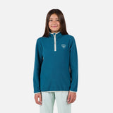 Rossignol Strawpile Junior Fleece Hz mid layer -- front view on model showing mid layer insulation