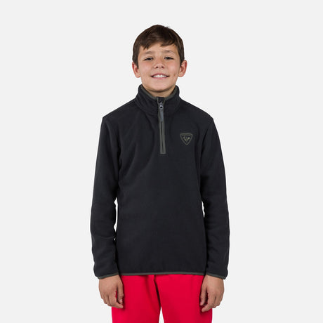 Rossignol Strawpile Junior Hz Fleece 2026 mid layer -- front view on model showing mid layer insulation
