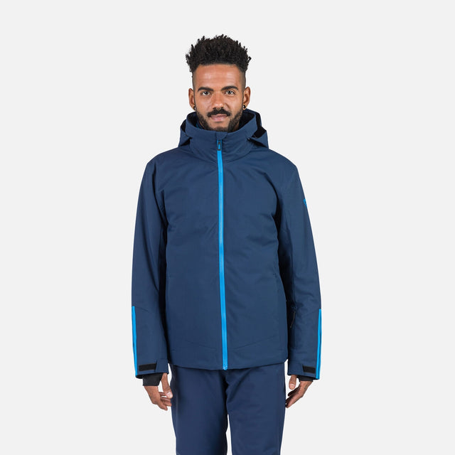 Rossignol Strawpile Mens Jacket ski jacket -- front view on model showing insulated shell and hood at Willis Ski and Board