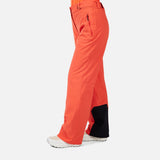 Rossignol Strawpile Womens Pant 2026 ski pant -- Orange Flame colorway front view on model