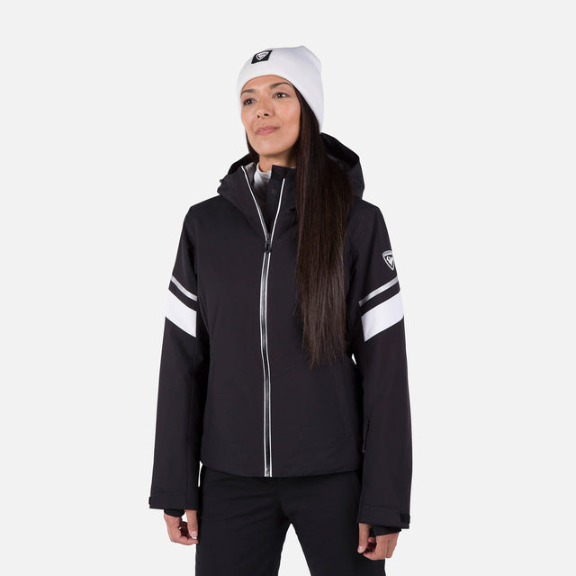 Rossignol Womens Strawpile Jacket ski jacket -- front view on model showing insulated shell and hood at Willis Ski and Board