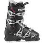 Roxa R Fit W Sport women's ski boot in black with silver buckles, side view showing the Roxa name, the Big Fit label and a dial.