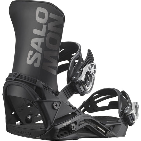 Salomon District Snowboard Bindings snowboard binding -- Black Large colorway top view showing highback and straps