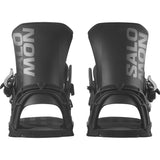 Salomon District Snowboard Bindings snowboard binding -- Black Med colorway top view showing highback and straps