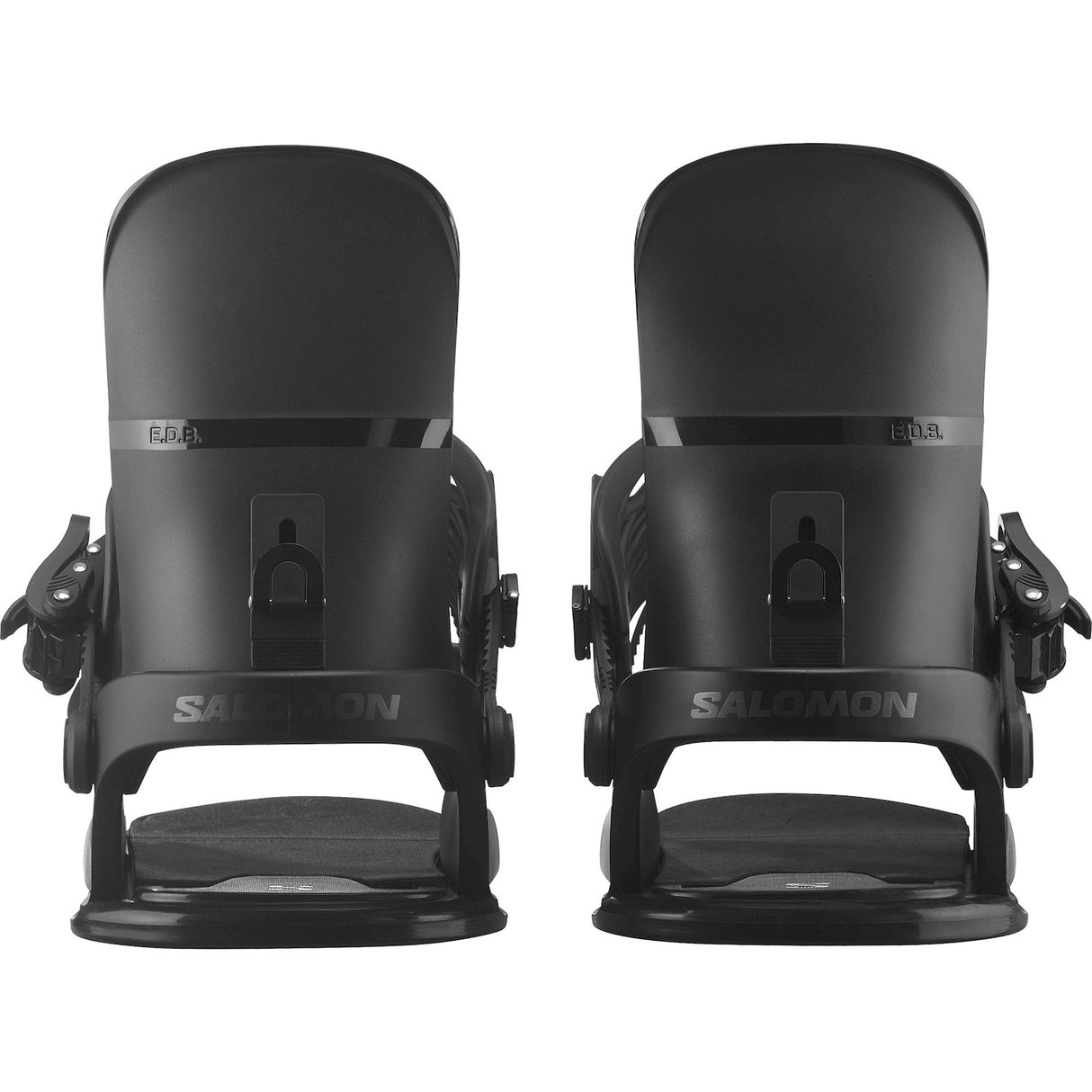 Salomon Edb Snowboard Bindings snowboard binding -- Black Med colorway top view showing highback and straps