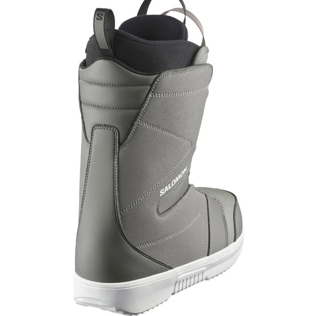 Salomon Faction Boa Snowboard Boots snowboard boot -- Gray Pewter colorway outside profile showing lacing closure
