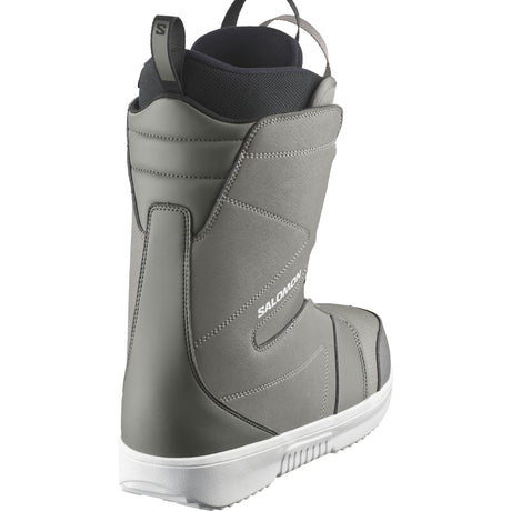 Salomon Faction Boa Snowboard Boots snowboard boot -- Gray Pewter colorway outside profile showing lacing closure
