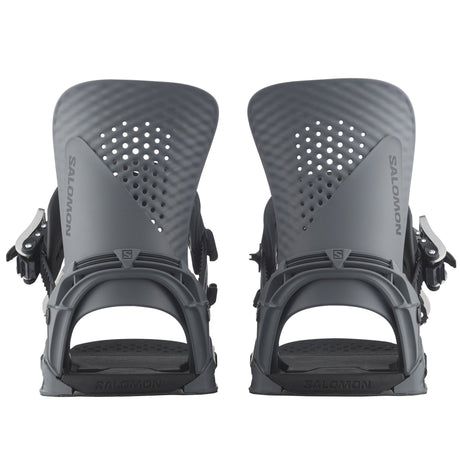 Salomon Hologram Snowboard Bindings snowboard binding -- Gray Med colorway top view showing highback and straps