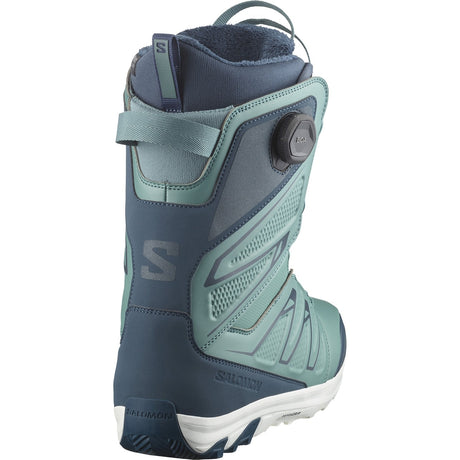 Salomon Ivy Boa Sj Snowboard Boots snowboard boot -- Dark Ocean colorway outside profile showing lacing closure