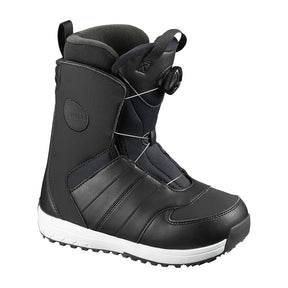 Salomon Launch Boa Snowboard Boots snowboard boot -- Black 3 5 colorway outside profile showing lacing closure