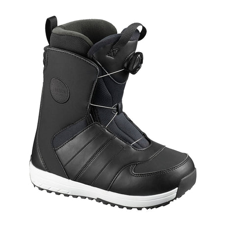 Salomon Launch Boa Snowboard Boots snowboard boot -- Black 3 5 colorway outside profile showing lacing closure
