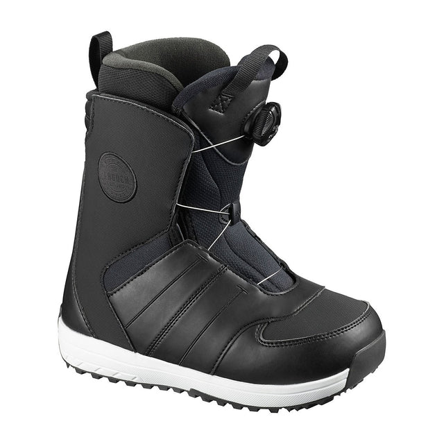 Salomon Launch Boa Snowboard Boots snowboard boot -- Black 3 5 colorway outside profile showing lacing closure