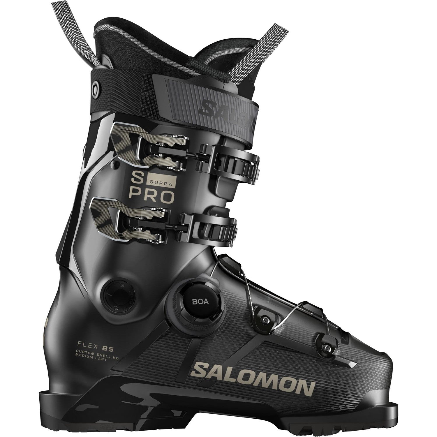 Salomon S Pro Supra Boa 85 W Gw Ski Boots 2026 alpine ski boot -- outside profile view at Willis Ski and Board Pittsburgh