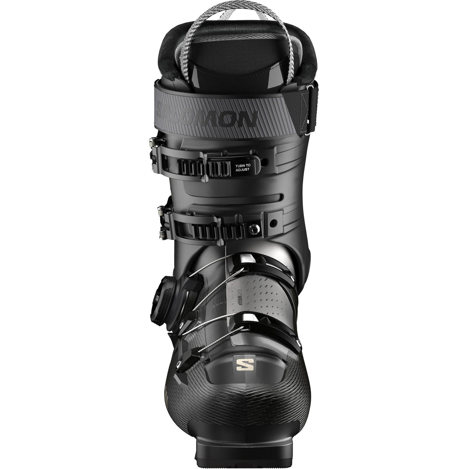 Salomon S Pro Supra Boa 85 W Gw Ski Boots 2026 alpine ski boot -- Black colorway outside profile view