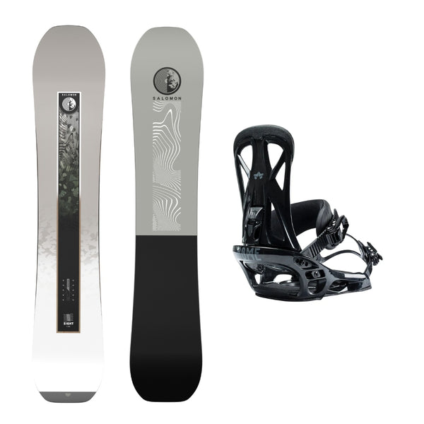 This is an image of Salomon Sight Snowboard 2026 with Rome United Bindings