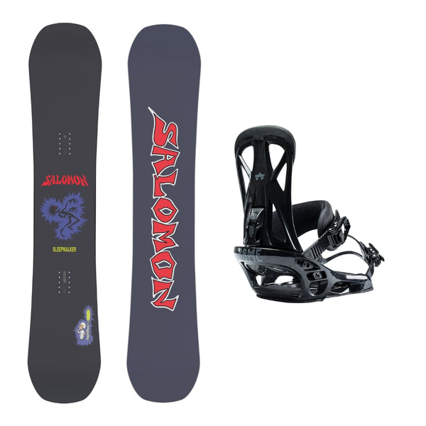 This is an image of Salomon Sleepwalker Snowboard 2026 with Rome United Bindings