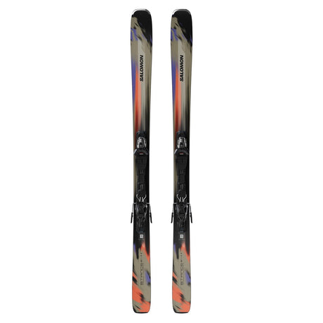 Salomon Stance 80 Skis With M11 Bindings 2026 alpine binding -- top view showing toe and heel piece at Willis Ski and Board