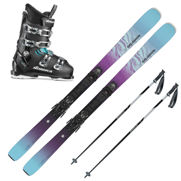 This is an image of Salomon Stance W 80 Skis with M10 Bindings Package with Ski Boots
