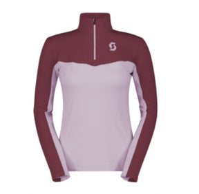 Scott Defined Light Womens Pullover mid layer -- front view on model showing mid layer insulation