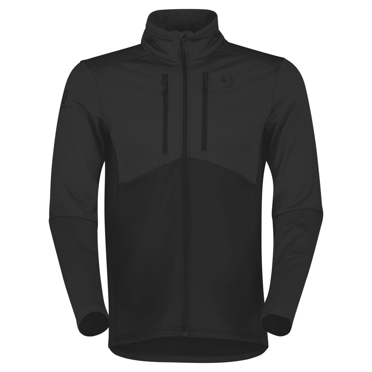 Scott Defined Tech Jacket Mens ski jacket -- front view on model showing insulated shell and hood at Willis Ski and Board