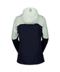 Scott Explorair Softshell Womens Jacket ski jacket -- Dark Blue colorway front view on model with hood and cuffs