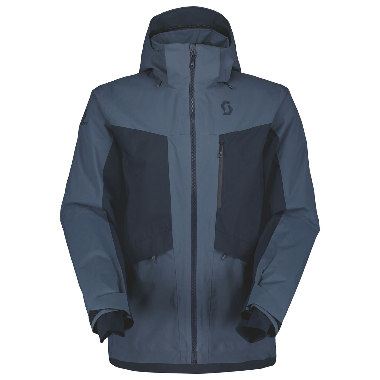 Scott Ultimate Drx Mens Jacket ski jacket -- front view on model showing insulated shell and hood at Willis Ski and Board