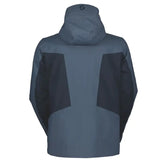 Scott Ultimate Drx Mens Jacket ski jacket -- Dark Blue colorway front view on model with hood and cuffs