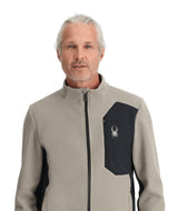 Spyder Bandit Mens Jacket ski jacket -- Concrete colorway outside profile showing zippered pockets and seams