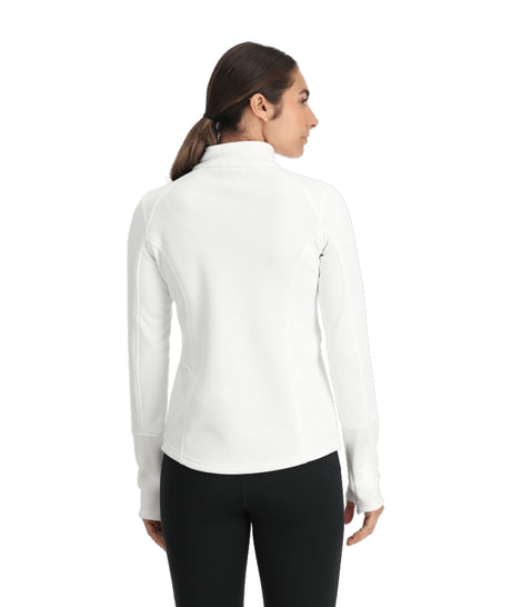 Spyder Bandita Womens Jacket ski jacket -- White colorway lifestyle view showing full jacket silhouette