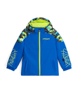 Spyder Challenger Toddler Jacket 2026 ski jacket -- front view on model showing insulated shell and hood at Willis Ski and