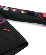 Spyder Conquer Junior Jacket 2026 ski jacket -- Mountain Print colorway outside profile showing zippered pockets and seams