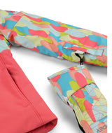 Spyder Conquer Toddler Jacket 2026 ski jacket -- Coral Haze 4 colorway outside profile showing zippered pockets and seams