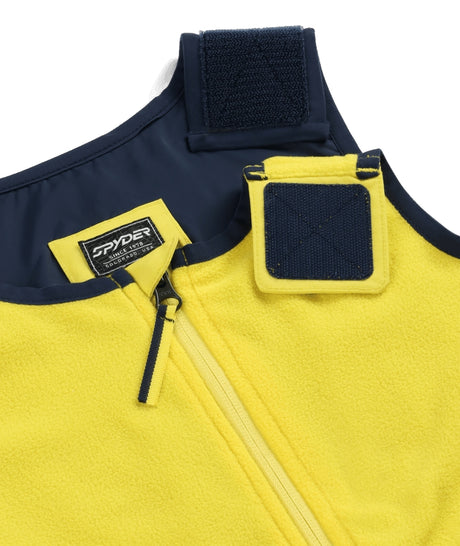 Spyder Expedition Toddler Pants ski pant -- Acid Yellow 5 colorway side view showing side zip ventilation