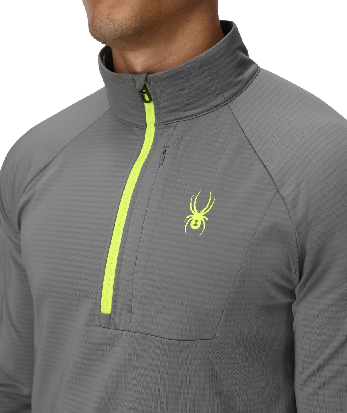 Spyder Gridweb 1/2 Zip Mens Fleece 2026 mid layer -- Storm colorway back view