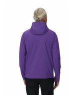Spyder Gridweb Fleece Mens Hoodie 2026 mid layer -- Deep Purple colorway front view on model